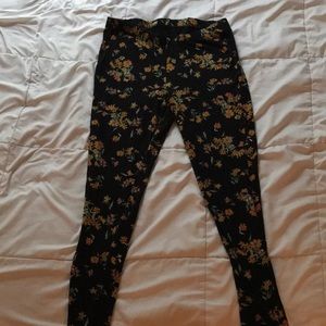 Torrid Black Yellow Floral Leggings Size 2